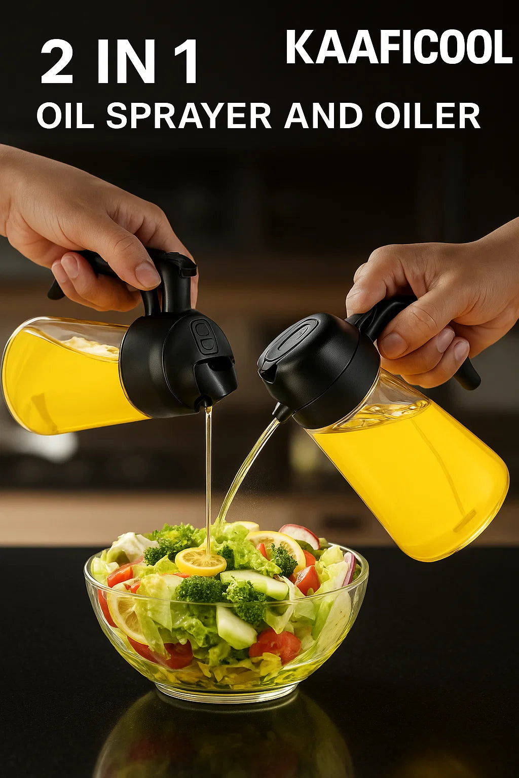 2-in-1 Glass Oil Premium Dispenser ™ ( Multipurpose Jug with lock system )
