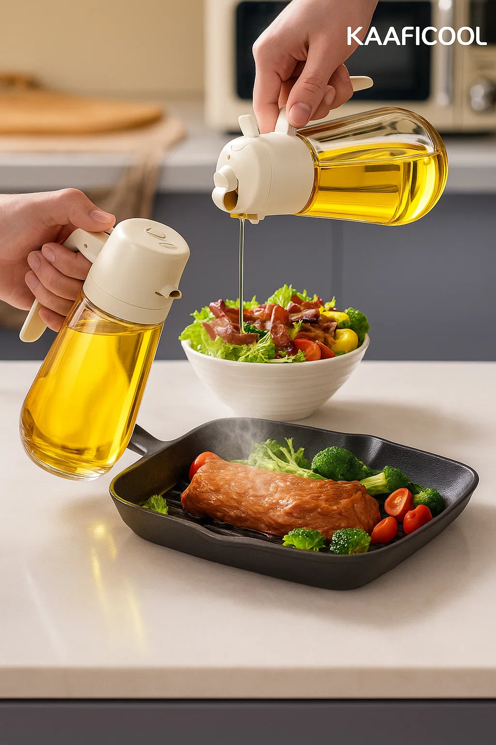 2-in-1 Glass Oil Premium Dispenser ™ ( Multipurpose Jug with lock system )