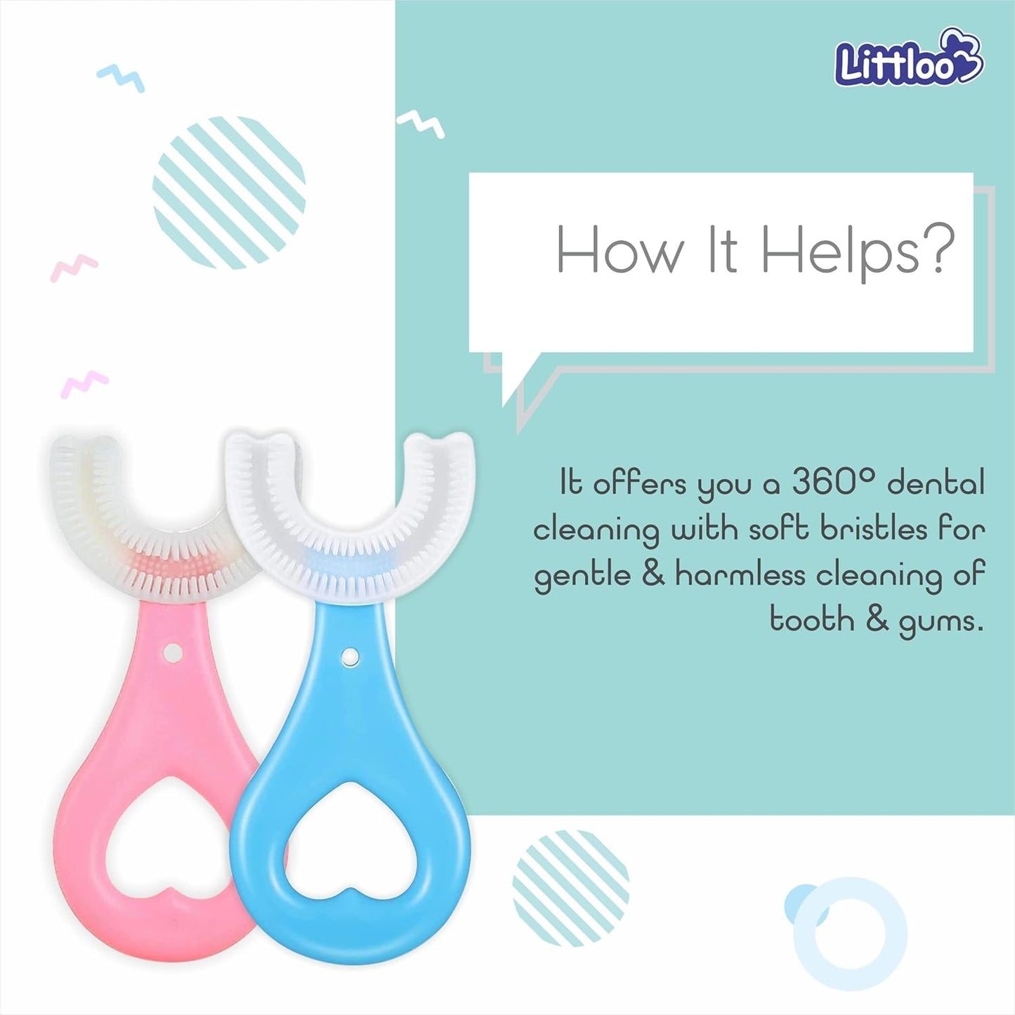 Baby U-Shaped Silicone Tooth Brush With Soft Bristles