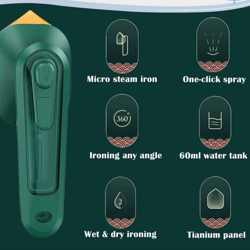 Portable Iron Travel Steamer ™ ( 1 Year Warranty Card Free )
