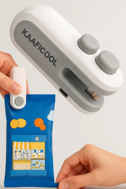 PORTABLE MINI SEALER ™ [ 2-in-1 Mini Bag Sealer & Cutter ]