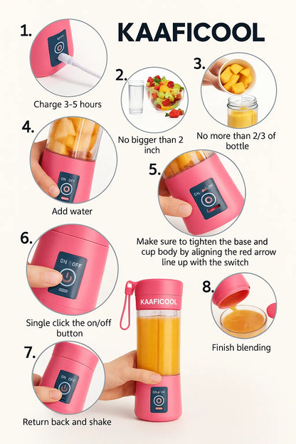 PORTABLE - 6 BLADES BLENDER ™ [ Blender for Smoothie and Juices ]
