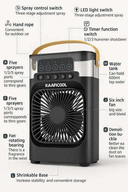 Portable 4-in-1 Mini Air Cooler Fan™ [ With Water Spray ]